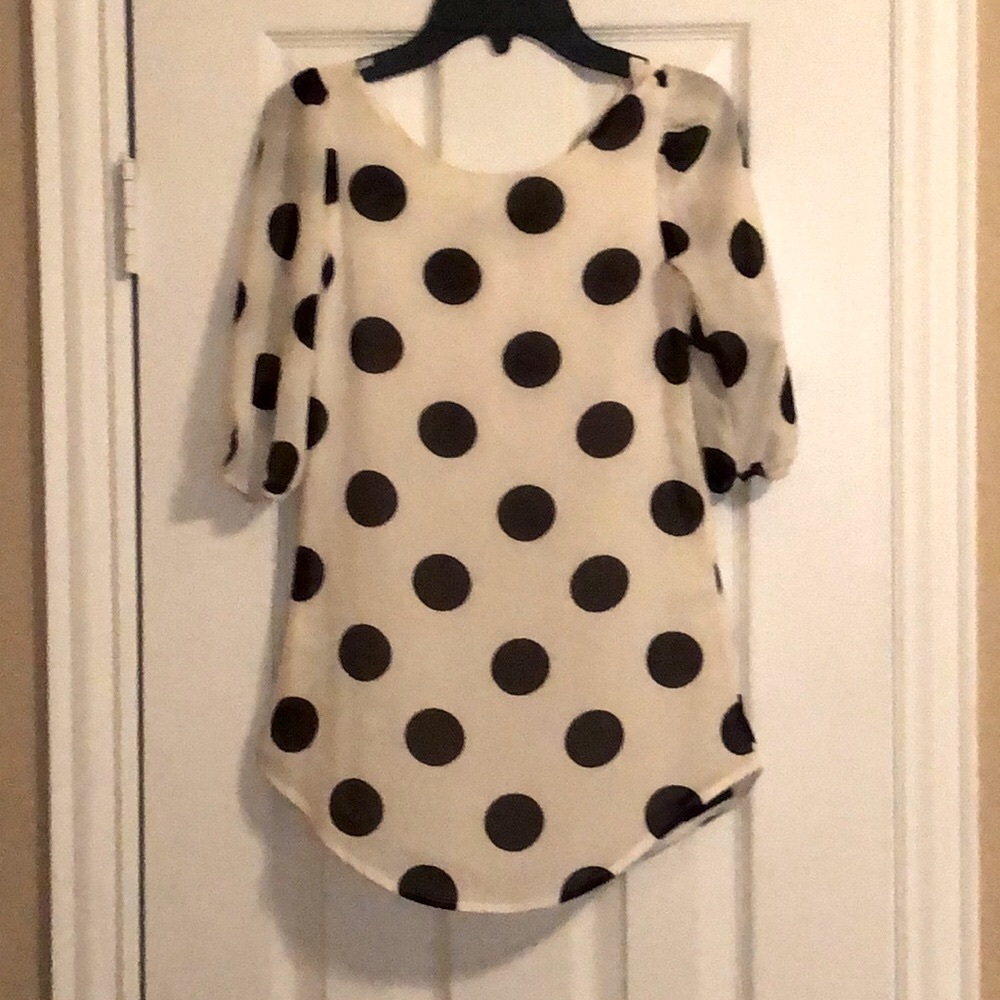 Girls Polka Dot Scoop-Neck Dress with bow